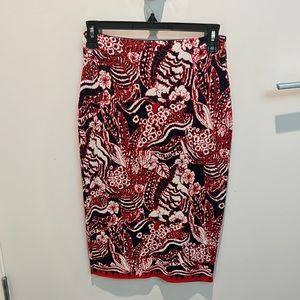 RACHEL by rachel roy red navy and white knit pencil skirt sz S